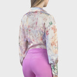 CAMICIA CROPPED CON NODO FLOREALE