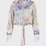 CAMICIA CROPPED CON NODO FLOREALE