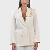 BLAZER DOPPIOPETTO CON ROSA