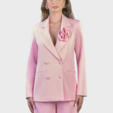 BLAZER DOPPIOPETTO CON ROSA