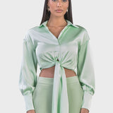 CAMICIA CROPPED CON NODO