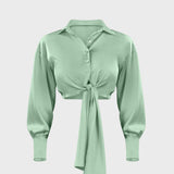 CAMICIA CROPPED CON NODO