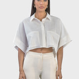 CAMICIA CROPPED A RIGHE