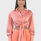 CROPPED SHIRT WITH KNOT