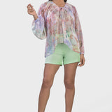 FLORAL ORGANZA BLOUSE