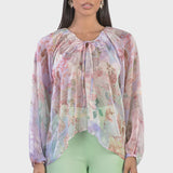 FLORAL ORGANZA BLOUSE