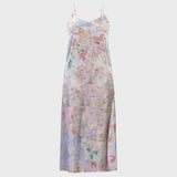 MIDI DRESS IN SATIN PATCHWORK