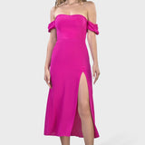 MIDI DRESS WITH SPLIT