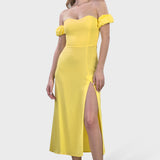 MIDI DRESS WITH SPLIT
