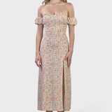 ROMANTIC MIDI DRESS WITH SPLIT
