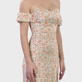 ROMANTIC MIDI DRESS WITH SPLIT