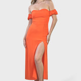 MIDI DRESS WITH SPLIT