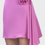 SATIN SKIRT WITH ROSE
