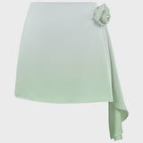 SATIN SKIRT WITH ROSE
