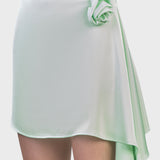 SATIN SKIRT WITH ROSE