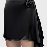 SATIN SKIRT WITH ROSE