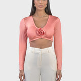 CROP TOP DETTAGLIO ROSA