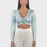 CROP TOP DETTAGLIO ROSA