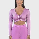 CROP TOP DETTAGLIO ROSA