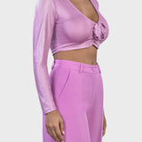 CROP TOP DETTAGLIO ROSA