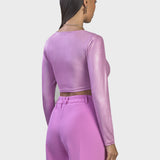 CROP TOP DETTAGLIO ROSA