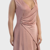 SHINE DRESS WITH DRAPING