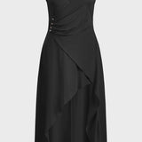 SHINE DRESS WITH DRAPING