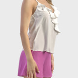 TOP WITH STRAPS AND RUFFLES