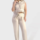 CROP SHIRT WITH FLAPS