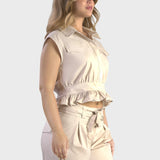 CROP SHIRT WITH FLAPS