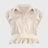 CROP SHIRT WITH FLAPS