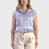 CROP SHIRT WITH FLAPS
