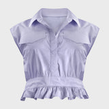 CROP SHIRT WITH FLAPS